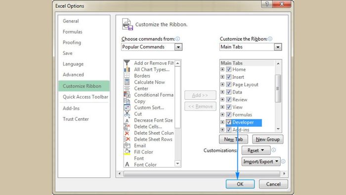 Hướng dẫn tạo nút chọn ngày trong Excel bước 1