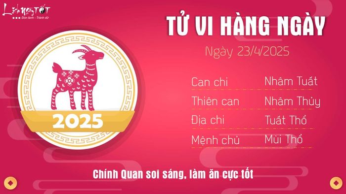 Tu vi hang ngay 23/4/2025 - Mui
