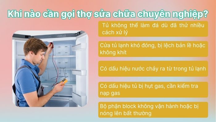 Khi nào bạn cần gọi thợ sửa chữa khi tủ lạnh không lạnh