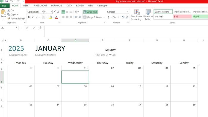 Hướng dẫn tạo nút chọn ngày trong Excel bước 3