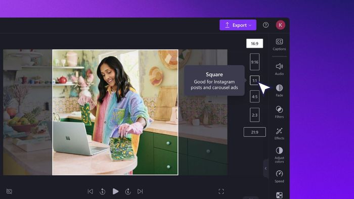 Trình chỉnh sửa video miễn phí trên Microsoft Clipchamp