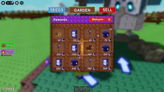 Kiếm Điểm Nguyệt và Phần Thưởng trong Grow a Garden