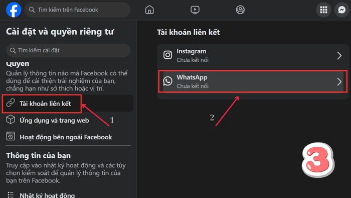 Hướng dẫn liên kết WhatsApp với Facebook - bước 3