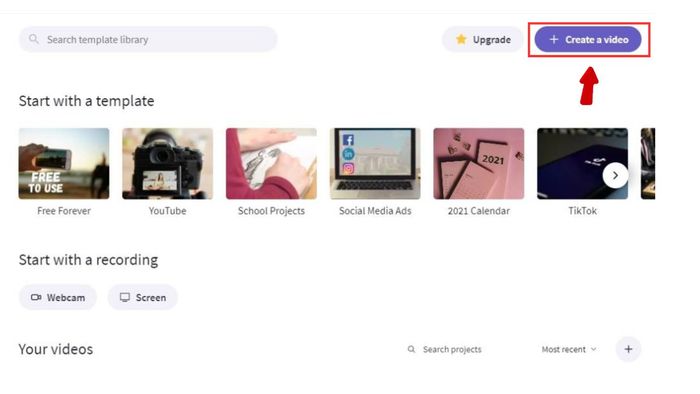 Hướng dẫn sử dụng Microsoft Clipchamp trên web bước 1