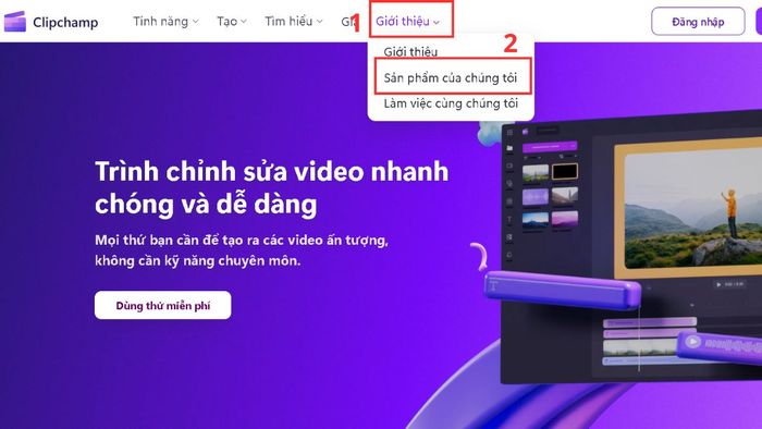 Hướng dẫn tải Microsoft Clipchamp về máy tính – Bước 1