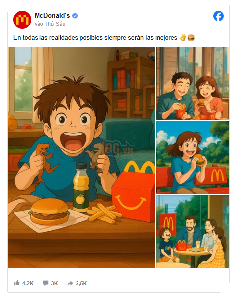 McDonald's Mexico đang gây tranh cãi với chiến dịch quảng cáo sử dụng trí tuệ nhân tạo (AI) và lấy cảm hứng từ phong cách đặc trưng của Studio Ghibli.