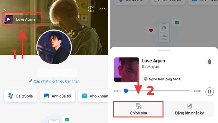 Hướng dẫn thêm nhạc nền trên trang cá nhân Zalo cho iPhone - bước 2