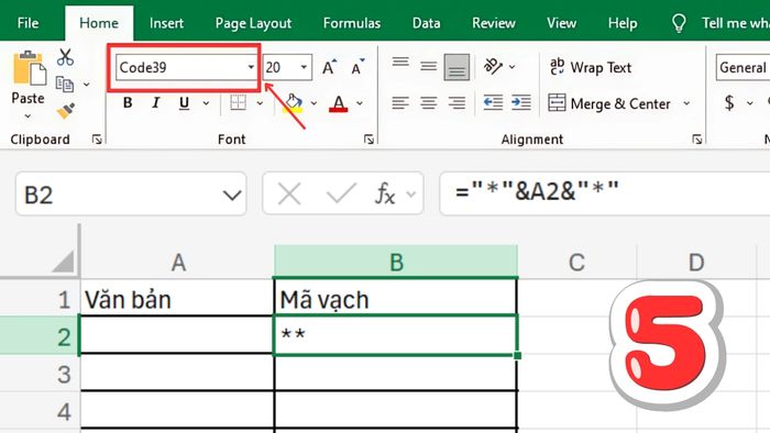 Hướng dẫn tạo mã vạch trong Excel bằng công thức – Bước 5
