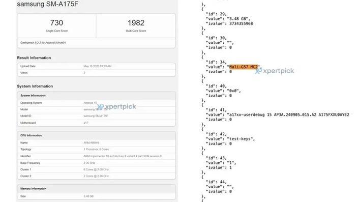 Galaxy A17 4G đã được ghi nhận trên Geekbench
