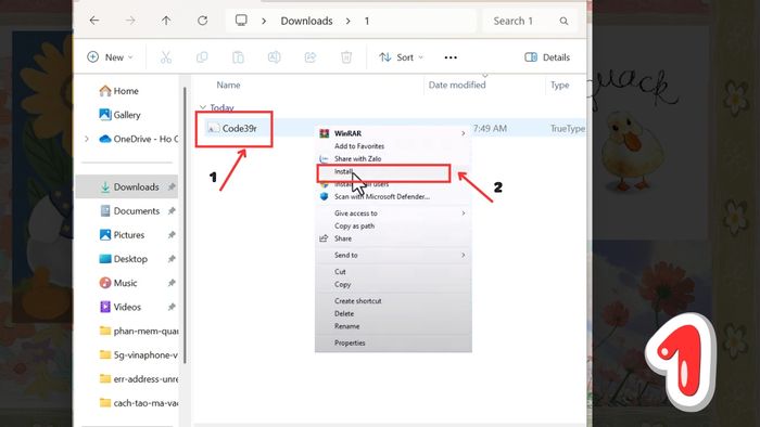 Hướng dẫn tạo mã vạch trong Excel bằng font Code39 – Bước 1