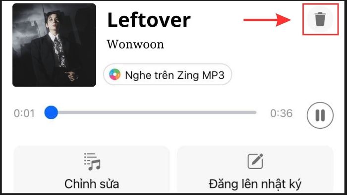 Hướng dẫn xóa nhạc nền trên trang cá nhân Zalo - bước 3