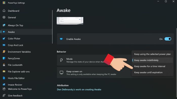 Tính năng Awake trong PowerToys