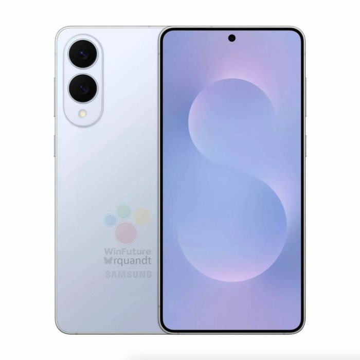 Ảnh render Samsung Galaxy S25 Edge phiên bản Titanium Icy Blue