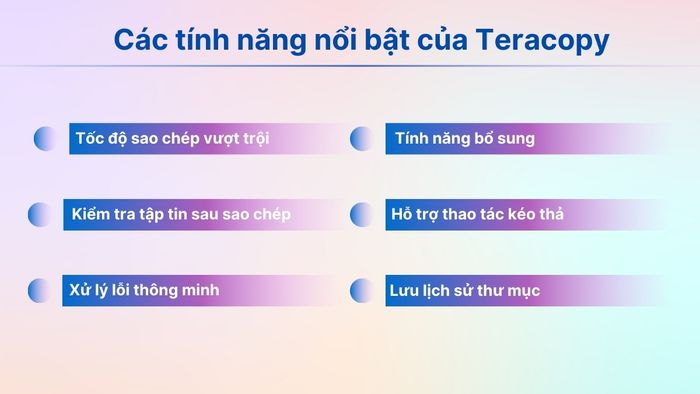 Các tính năng nổi bật của TeraCopy
