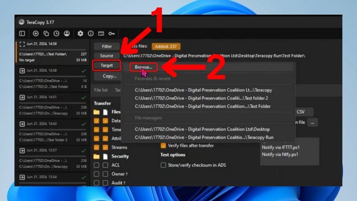 Hướng dẫn sử dụng phần mềm TeraCopy - Bước 3