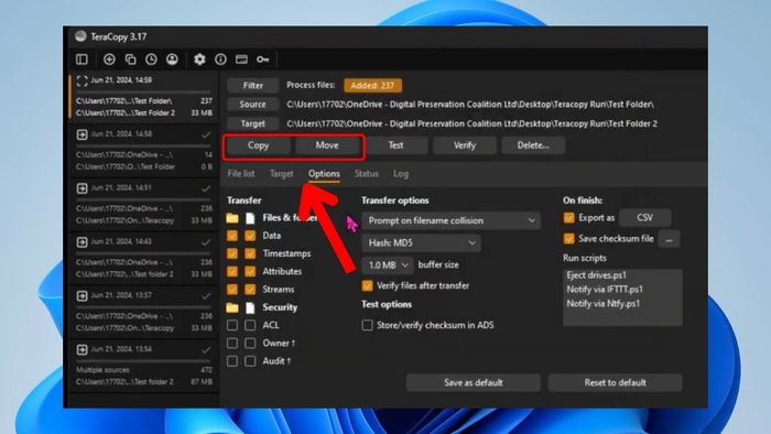 Hướng dẫn sử dụng phần mềm TeraCopy - Bước 5