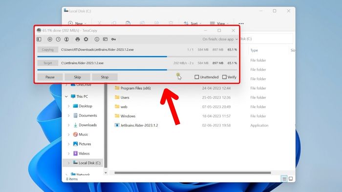 Hướng dẫn sao chép và di chuyển dữ liệu với TeraCopy - Bước 3