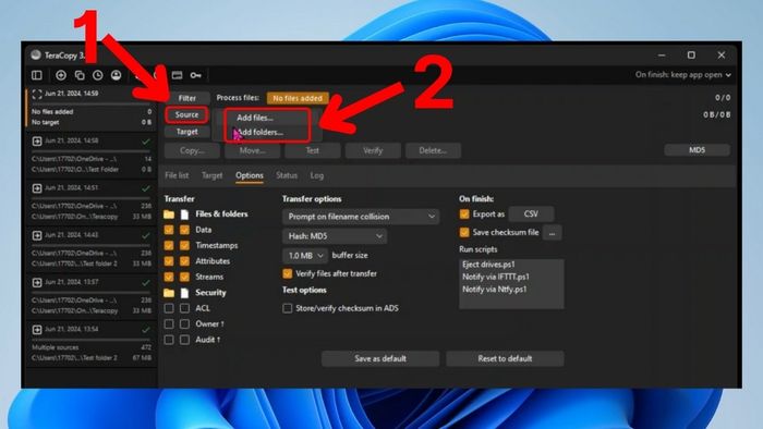Hướng dẫn sử dụng phần mềm TeraCopy - Bước 1