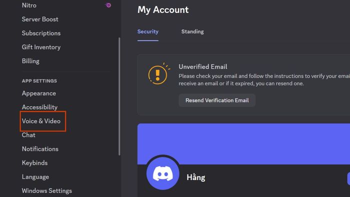 Khắc phục lỗi Discord không nhận Mic – reset cài đặt âm thanh – bước 2