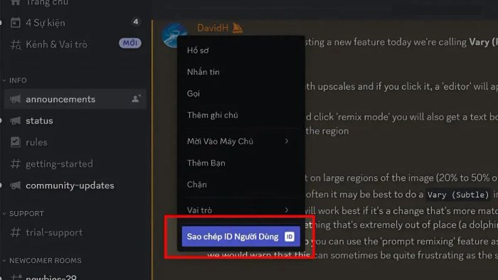 Hướng dẫn lấy ID Discord người dùng - Bước 3