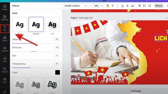 Hướng dẫn tạo mẫu thông báo nghỉ lễ bước 3 (Hình minh họa)