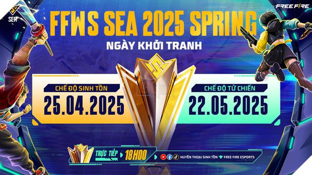 Giải đấu Free Fire SEA 2025 Spring chính thức khởi tranh từ ngày 25/4 với 18 đội tuyển tranh tài