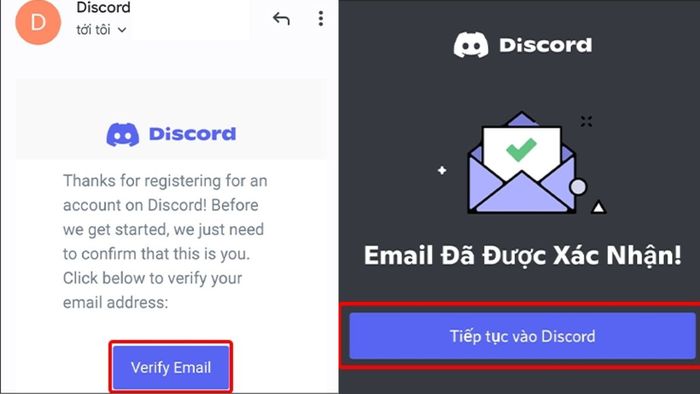 Cách xác minh tài khoản Discord bằng email - bước 2