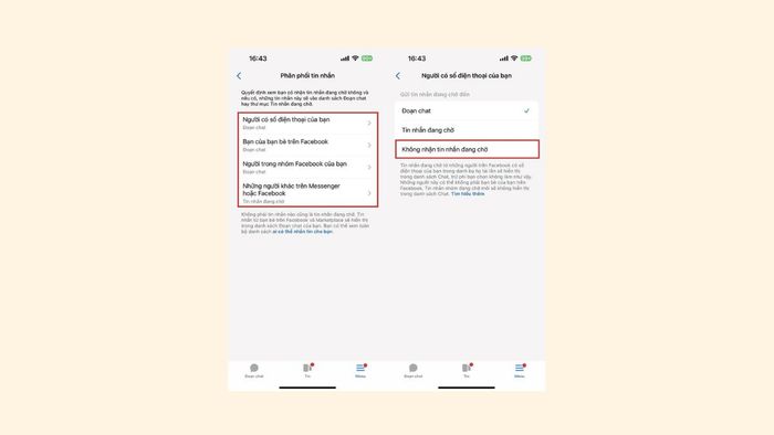 Cách ngừng nhận tin nhắn từ người lạ trên Messenger phiên bản mới - bước 3