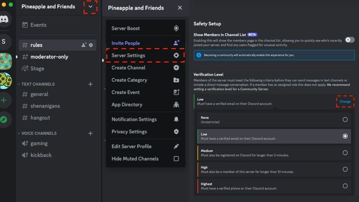 Hướng dẫn xác minh cấp độ cao trên Discord bằng máy tính