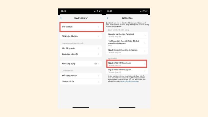 Cách ngừng nhận tin nhắn từ người lạ trên Messenger phiên bản cũ - bước 2