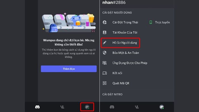 Hướng dẫn thay đổi ảnh đại diện Discord trên điện thoại - bước 1