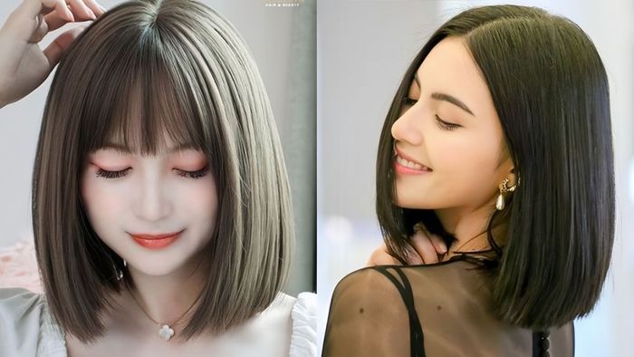 Tóc ngang bầu duỗi thẳng đơn giản nhưng thanh lịch