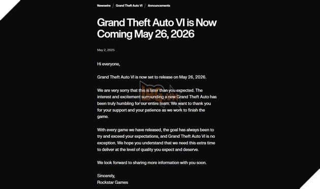 Rockstar Games đã quyết định dời ngày phát hành GTA VI, còn Devolver Digital tuyên bố đã sẵn sàng để cạnh tranh.