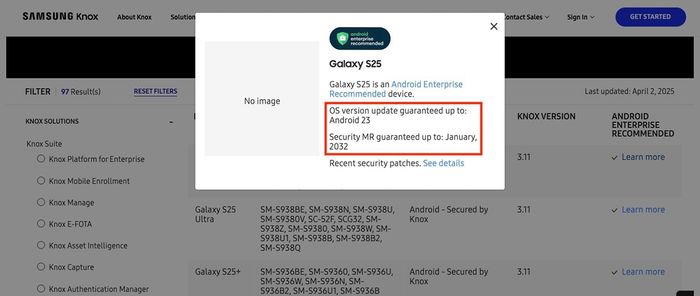 Phiên bản Galaxy S25 Enterprise Edition được đảm bảo nhận 8 lần cập nhật Android quan trọng