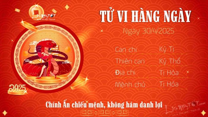 Tử vi hàng ngày 30/4/2025 - Tị