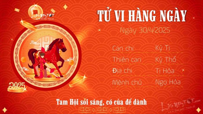 Tu vi hang ngay 30/4/2025 - Ngo