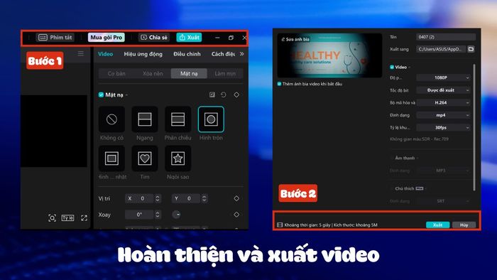 Hoàn thành việc tạo Mask trong Capcut PC