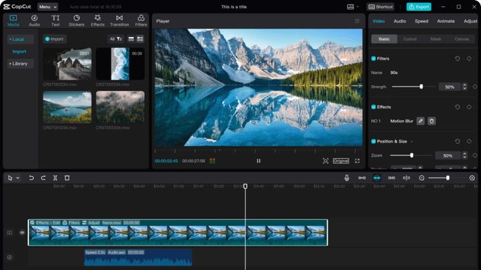Điều chỉnh tỉ lệ khung hình trên CapCut PC giúp video trở nên sắc nét và hiển thị tối ưu hơn