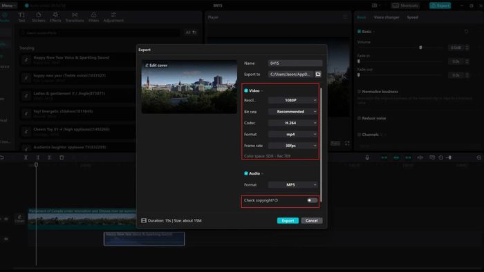 Nhấn nút “Xem trước” để kiểm tra video trước khi xuất