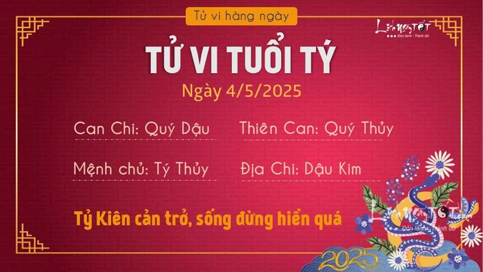Tử vi hàng ngày 4/5/2025 tuổi Tý