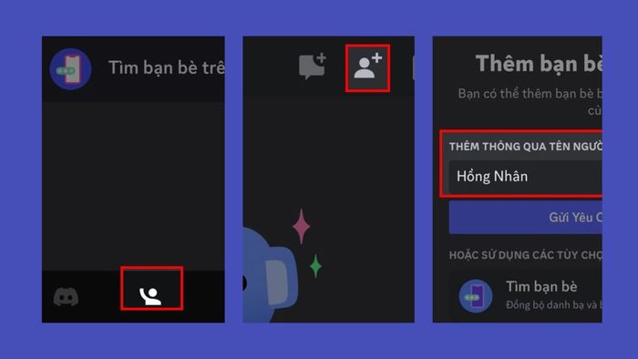 Hướng dẫn kết bạn trên Discord bằng điện thoại qua tên người dùng