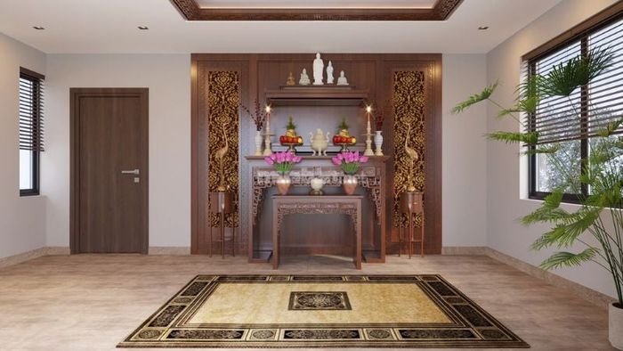 Bàn thờ gia tiên cần đặt ở không gian riêng tư và yên tĩnh.
