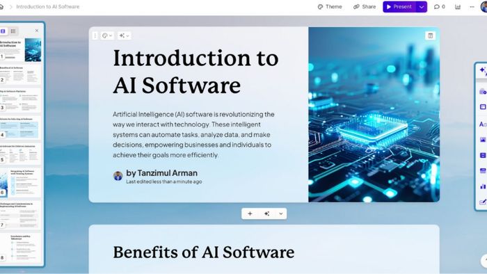 Tính năng thu thập và phân tích dữ liệu thông minh của Gamma PowerPoint AI giúp tối ưu hóa quá trình làm việc.