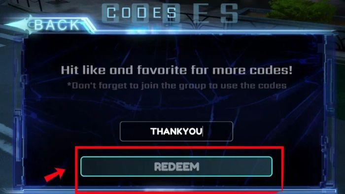 Hướng dẫn nhập mã code Hunters Roblox – Bước 4
