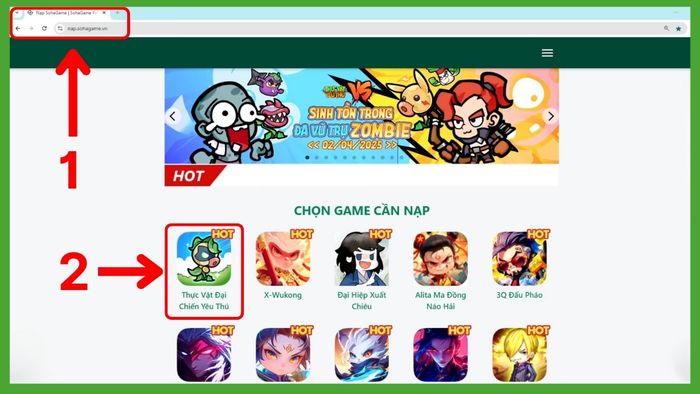 Hướng dẫn nhập code Thực Vật Đại Chiến Yêu Thú - bước 1