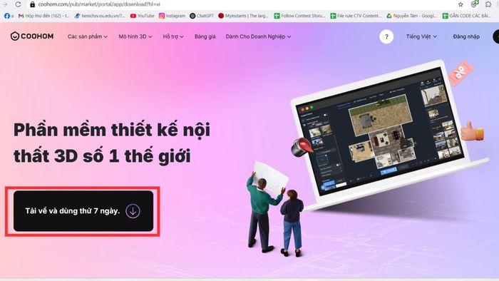 Hướng dẫn tải Coohom AI trên máy tính - bước 1