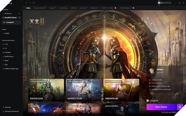 Lineage2M mạnh mẽ hơn bao giờ hết nhờ sự trợ giúp từ Purple Launcher 2