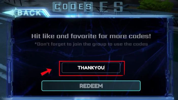 Hướng dẫn nhập mã code Hunters Roblox – Bước 3
