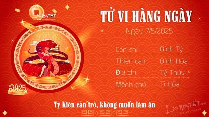 Tử vi ngày 7/5/2025 cho tuổi Tị