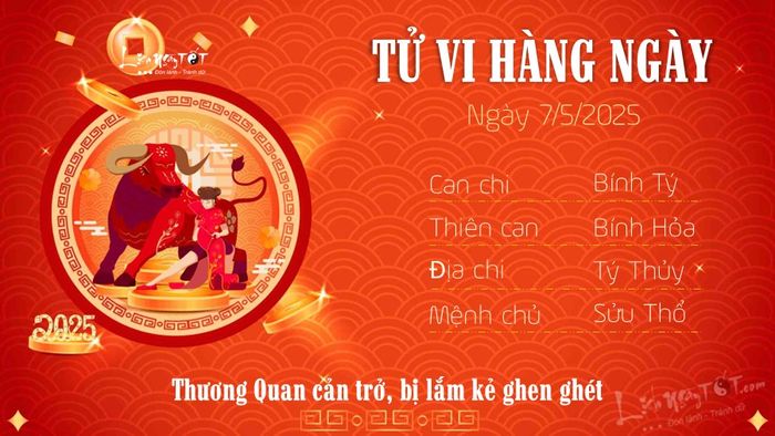 Tử vi hàng ngày 7/5/2025 cho tuổi Sửu